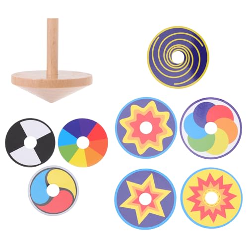 FRCOLOR 1Satz Buntes Holz Peg Top für Natürlichem Holz für Outdoor Spielaktivitäten Fördert Fitness und Soziale Interaktion von FRCOLOR