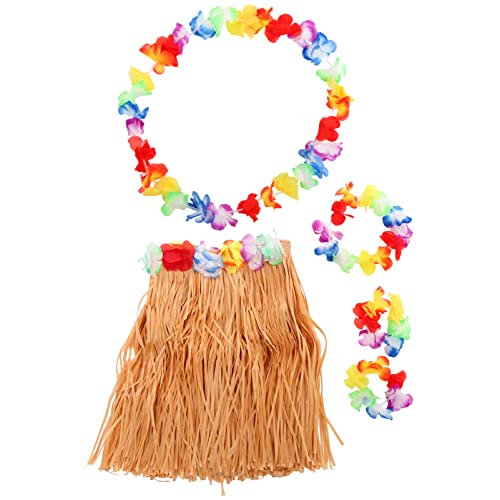 FRCOLOR 1Satz Hawaiianisches Party Teiliges Kostüm mit Hula Rock Blüten für Luau Feiern Deko für Sommer Strand Tropische Anlässe von FRCOLOR