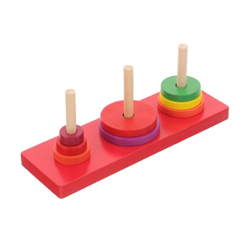 FRCOLOR 1Satz Holz Stapelturm Buntes Ringpuzzle für Montessori Lernspielzeug Kreativität und Hand Augen Koordination Sicher und Langlebig als von FRCOLOR