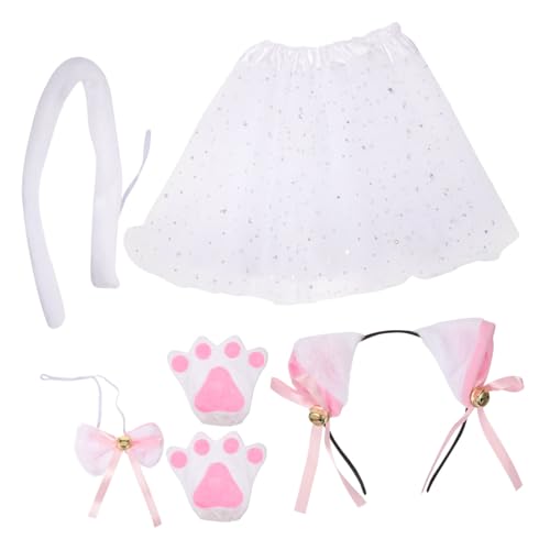 FRCOLOR 1Satz Katzenohren Kostümset Für Teiliges Cosplay Mit Tutu Rock Handschuhen Schleife Halloween Partys Bühnenauftritte Niedliches Design Für Kleine von FRCOLOR
