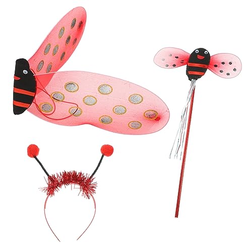 FRCOLOR 1Satz Kostüm mit Marienkäferflügeln für Teiliges Cosplay Zubehör mit Haarreif Zauberstab für Karneval Halloween Partys Leicht Tragbar für Auftritte FRCOLOR 1Satz Kostüm mit Marienkäferflügeln für Teiliges Cosplay Zubehör mit Haarreif Zauberstab für Karneval Halloween Partys Leicht Tragbar für Auftritte von FRCOLOR