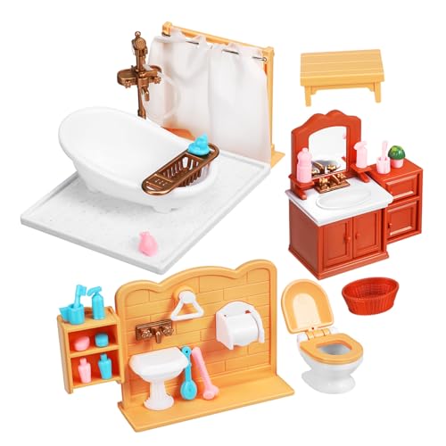 FRCOLOR 1Satz Miniatur Badezimmermöbel für Puppenhäuser Teiliges Badezimmer aus Sicherem Handwerkskunst für Kreative Spielmöglichkeiten und Dekorationen FRCOLOR 1Satz Miniatur Badezimmermöbel für Puppenhäuser Teiliges Badezimmer aus Sicherem Handwerkskunst für Kreative Spielmöglichkeiten und Dekorationen von FRCOLOR