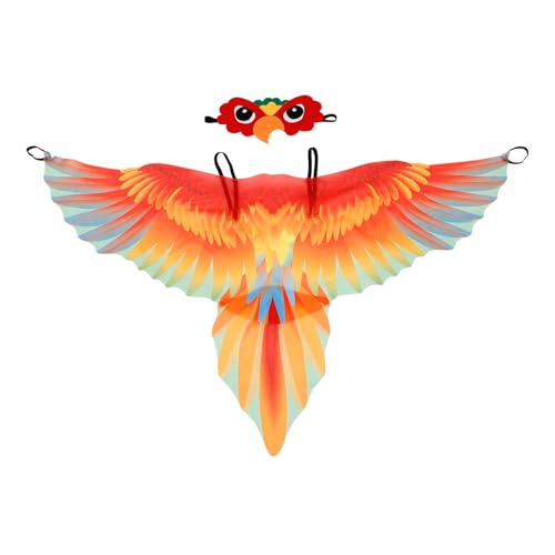 FRCOLOR 1Satz Papageienflügel Kostümset für Kreatives Vogelkostüm mit Umhang und Kopfbedeckung für Halloween Karneval und Rollenspiele und Stylisch von FRCOLOR