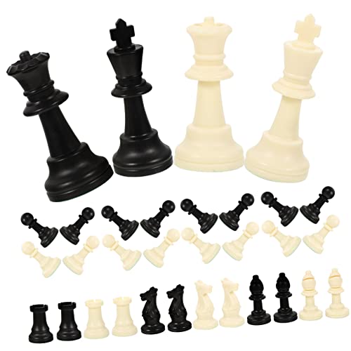 FRCOLOR 1Satz Plastikschach Ersatzzubehörteile für Schachspiel Königshöhe ohne Brett Robuste und Leichte Schachfiguren für Unterwegs von FRCOLOR