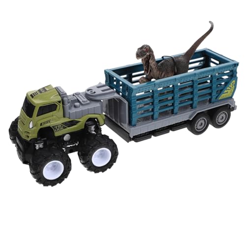 FRCOLOR Trägheitsauto Spielzeug mit Tierfiguren 1 Satz Zugfahrzeug mit Anhänger Automodell für Jungen Robustes LKW Spielzeug Farbige Tieranhänger für Kinder von FRCOLOR