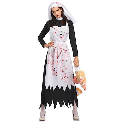 FRCOLOR 1Stück Horrible Bloody Ghost Kostüm Für Damen Vampir Cosplay Outfit Für Halloween Partys Xl Gruselige Halloween Requisiten Mit Blutigen Details Leicht FRCOLOR 1Stück Horrible Bloody Ghost Kostüm Für Damen Vampir Cosplay Outfit Für Halloween Partys Xl Gruselige Halloween Requisiten Mit Blutigen Details Leicht von FRCOLOR