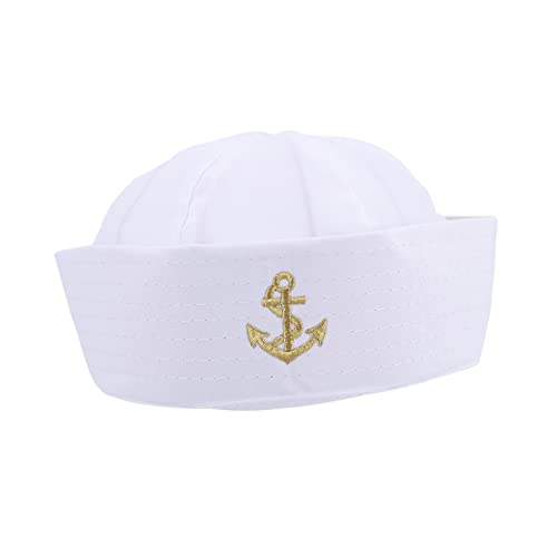 FRCOLOR 1Stück Weißer Sailor Hut für Erwachsene Kapitänsmütze für Cosplay Themenpartys und Sommeraktivitäten Leicht Langlebig Hochwertigem Material Gefertigt von FRCOLOR