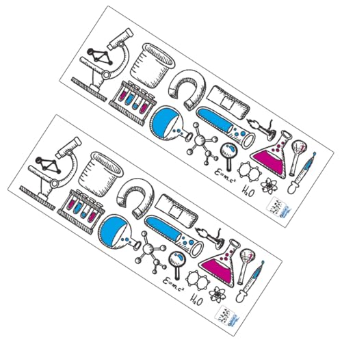 FRCOLOR 2 Blätter Wissenschaftliche Wandsticker Chemische Elemente Teiliges Selbstklebend Abnehmbar für Labor Klassenzimmer Dekoration Glatte Oberflächen Wohnzimmer Schlafzimmer von FRCOLOR
