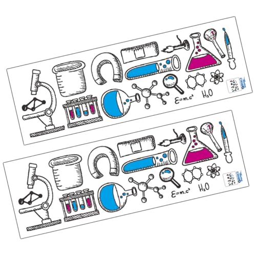 FRCOLOR 2 Blätter Wissenschaftliches Wandtattoo PVC Selbstklebend Abnehmbar Chemie Labor Dekoration Kinderzimmer Wohnzimmer Glas Keramik Oberfläche Geeignet von FRCOLOR