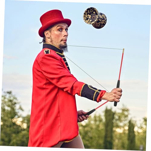 FRCOLOR 2 Paare Diabolo Sticks aus Fiberglas mit Rutschfestem Griff und Kupferbeschwertem Kopf Lange Jonglierstäbe mit Praktischer Schnurloch Design für Akrobatik und Jonglage von FRCOLOR