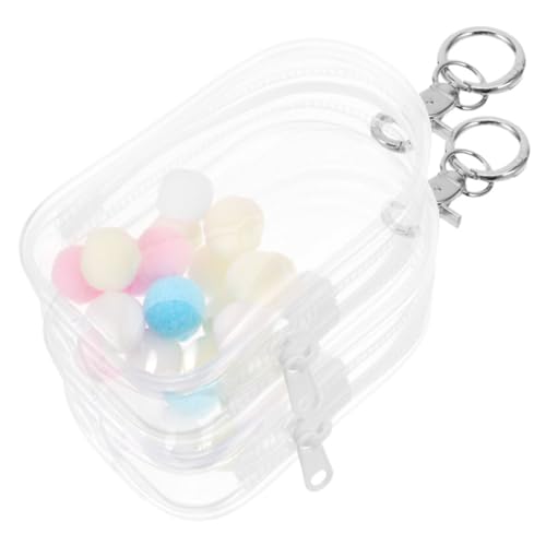 FRCOLOR 2 STÜCK Tragbare Transparente Puppen Displaytasche mit Schlüsselanhänger und Schutzfüllung Reißverschluss Organizer für Kleine Puppen und Figuren für Unterwegs von FRCOLOR
