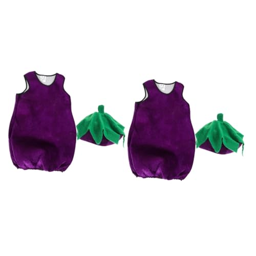 FRCOLOR 2 Sätze Auberginenstyling -Leistungskostüm lustig Cosplay Kostüme Gemüsekleidung Party Gefälligkeiten Auberginenkleidung für Stoff Violett FRCOLOR 2 Sätze Auberginenstyling -Leistungskostüm lustig Cosplay Kostüme Gemüsekleidung Party Gefälligkeiten Auberginenkleidung für Stoff Violett von FRCOLOR