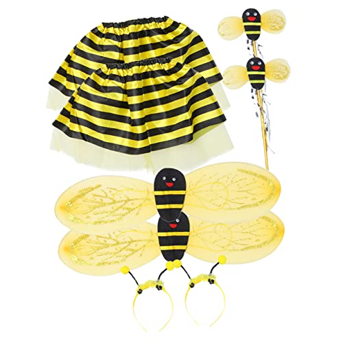 FRCOLOR 2sätze Bienenstirnband Mit Flügel Cosplay Für Junge Mädchen Inklusive Rock Und Zauberstab Für Halloween-Party Und Kinderparty-kostüm FRCOLOR 2sätze Bienenstirnband Mit Flügel Cosplay Für Junge Mädchen Inklusive Rock Und Zauberstab Für Halloween-Party Und Kinderparty-kostüm von FRCOLOR