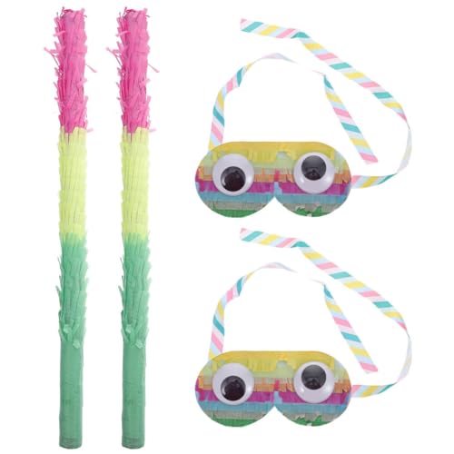 FRCOLOR 2 Sätze Bunte Piñata Stöcke mit Augenmaske Teiliges für Kindergeburtstage Karneval und Familientreffen Leicht Dekorativ und Sicher für Spaß Beim Piñata Spiel FRCOLOR 2 Sätze Bunte Piñata Stöcke mit Augenmaske Teiliges für Kindergeburtstage Karneval und Familientreffen Leicht Dekorativ und Sicher für Spaß Beim Piñata Spiel von FRCOLOR