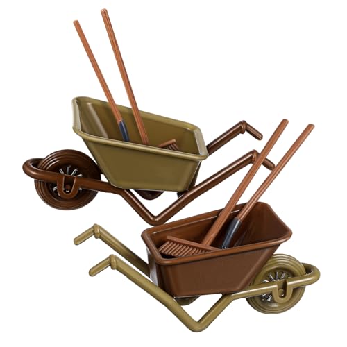 FRCOLOR 2 Sätze Dekorative Miniatur Schubkarre von Realistischen Mini Haus Dekorationen Wetterfestes Langlebiges Modell aus Material Teiliges für Puppenhaus und Garten Zufällige Farbe von FRCOLOR