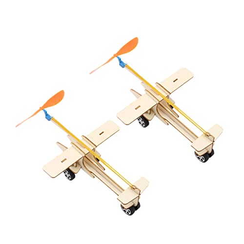 FRCOLOR 2 Sätze Holz Flugzeug Modellspielzeug zum Selbstbauen Flexibles Stoßfestes DIY Handwurf Flugzeug für Bemalbar Fördert Motorik Outdoor Bastelset für Jungen und Mädchen von FRCOLOR