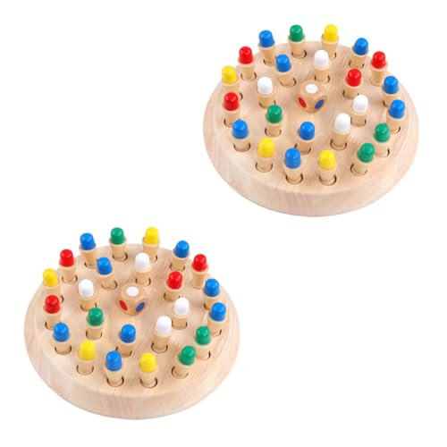FRCOLOR 2 Sätze Holz Memory Schachspiel Kreatives Lernspielzeug für Holzspielzeug zur Gedächtnisförderung Eltern Junge Mädchen Spiel Reise Party von FRCOLOR
