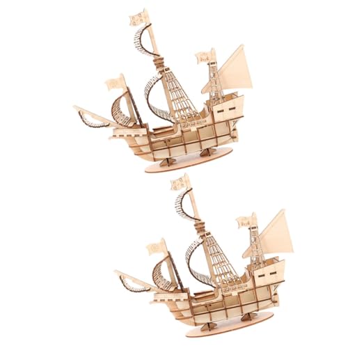 FRCOLOR 2 Sätze Holz Segelboot Modellbausatz DIY Puzzle für Erwachsene und Vorgefertigte Holzplatten Edukatives Bauspielzeug für Schreibtisch und Regal Kreatives von FRCOLOR