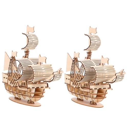 FRCOLOR 2 Sätze Holz Segelboot Puzzle DIY Bausatz für Erwachsene und Vorgefertigte Holzplatten Dekoratives Schiffsmodell für Zuhause Büro und von FRCOLOR