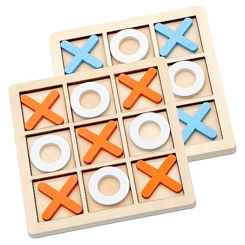 FRCOLOR 2 Sätze Holz Toe Lernspiel Logiktraining Brettspiel Orange Blau Holzspielzeug von FRCOLOR