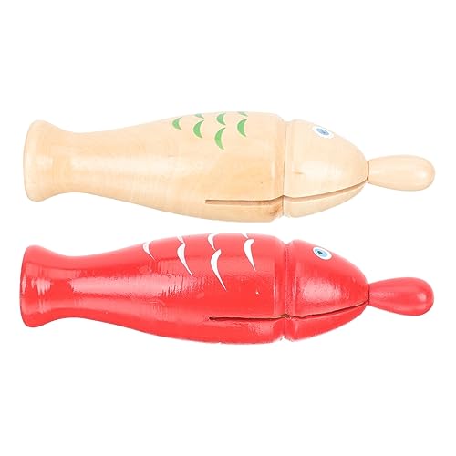 FRCOLOR 2 Sätze Holzpercussion Teiliges mit Bunten Holzfischen Geeignet für Ab Jahren zur Musikalischer und Interaktion zwischen Eltern und Kindern von FRCOLOR