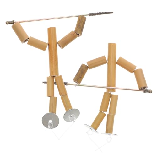 FRCOLOR 2 Sätze Interaktives Bambus puppenspiel Desktop Pk für Handgefertigte Bambusfiguren Fördert Feinmotorik Hand Auge koordination und Soziale Wettbewerbsfähigkeit von FRCOLOR