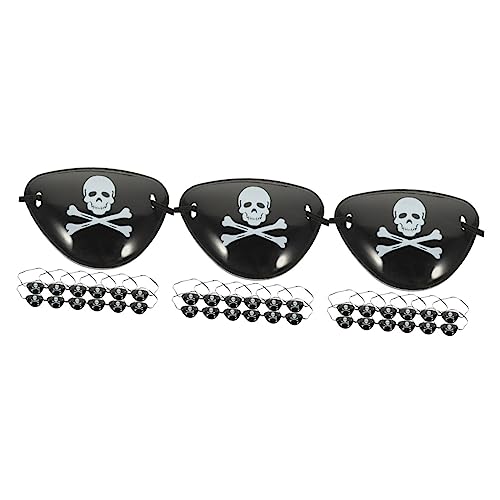 FRCOLOR 2 Sätze Maskerade-schädel-augenklappe Piraten-augenabdeckungen Augenmaske Halloween Halloween-dekoration Halloween-augenklappen Einzelne Augenmaske Plastik 12 Stück * 2 von FRCOLOR