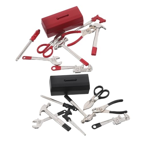 FRCOLOR 2 Sätze Miniatur Werkzeugset für Puppenhaus mit Box Realistischer Hammer Schraubenzieher Zange Schraubenschlüssel Kompaktes Tragbares Miniatur Toolset für Detailreiche FRCOLOR 2 Sätze Miniatur Werkzeugset für Puppenhaus mit Box Realistischer Hammer Schraubenzieher Zange Schraubenschlüssel Kompaktes Tragbares Miniatur Toolset für Detailreiche von FRCOLOR