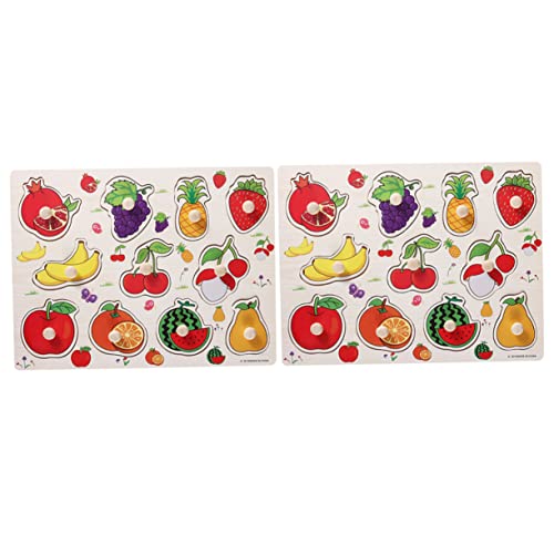 FRCOLOR 2 Sätze Obst Puzzle Pädagogisches Lernspiel mit Bunten Früchten Kreatives Jigsaw Puzzle für Kleinkinder Fördert Konzentration und Feinmotorik für Jungen und Mädchen von FRCOLOR