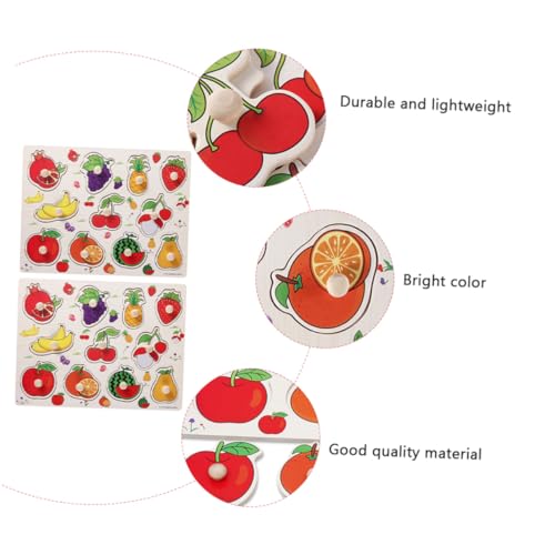 FRCOLOR 2 Sätze Puzzle Frühes Lernspiel Obstmotiv Holzpuzzle Ab Jahre Pädagogisch Fördert Denkvermögen und Beobachtungsgabe von FRCOLOR