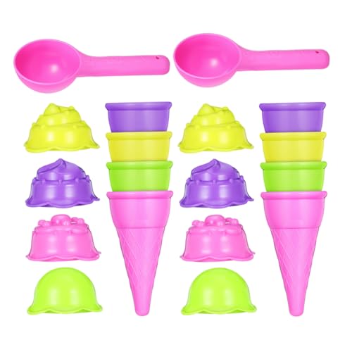 FRCOLOR 2 Sätze Sandspielzeug mit Eiscreme Motiven Realistische Sandformen für Kreative Spielstunden Drinnen und Draußen Leicht und Tragbar für Strandpartys und Vorschulaktivitäten von FRCOLOR