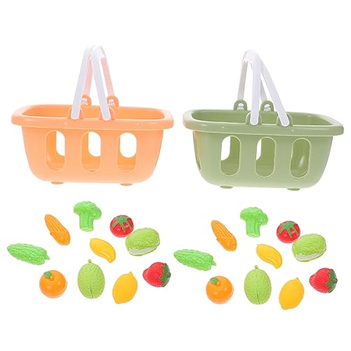 FRCOLOR 2 Sätze Simulation Mini Einkaufskörbe Handlich Obst Gemüse Körbe Für Rollenspiele Puppenhaus Zubehör von FRCOLOR