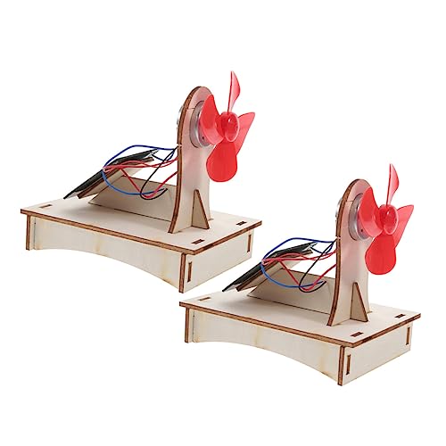 FRCOLOR 2 Sätze Solar Experimentierkasten Kleiner Holz Solarventilator Bausatz Sicherer DIY Solar Lüfter für Stem Wissenschaftsprojekt Langlebiges Lernspielzeug für Schüler von FRCOLOR