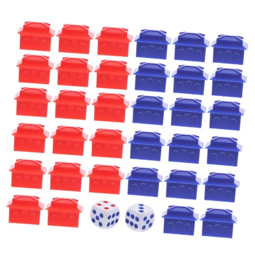 FRCOLOR 2 Sätze Spielfiguren Brettspiel Häuser und Hotels Ersatzteile für Rich Man Spiel Zubehör Kompakt Leicht Tragbar für Familienspiel und Freizeitspaß von FRCOLOR