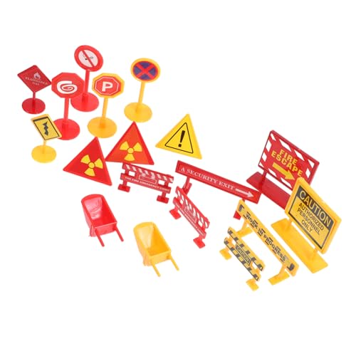 FRCOLOR 2 Sätze Teiliges Mini Verkehrsschilder Spielset Realistische Kleine Straßenschilder aus Robustem Material Lehrreiches Verkehrszeichen für Lernen von Verkehrssicherheit von FRCOLOR