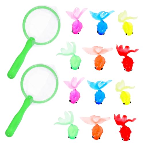 FRCOLOR 2 Sätze Wasserspielzeug Bunte Weiche TPR Goldfische mit Sicheren Kescher für Kreatives Angelspiel Badewanne Urlaub Mädchen Jungen Zufällige Farbe FRCOLOR 2 Sätze Wasserspielzeug Bunte Weiche TPR Goldfische mit Sicheren Kescher für Kreatives Angelspiel Badewanne Urlaub Mädchen Jungen Zufällige Farbe von FRCOLOR
