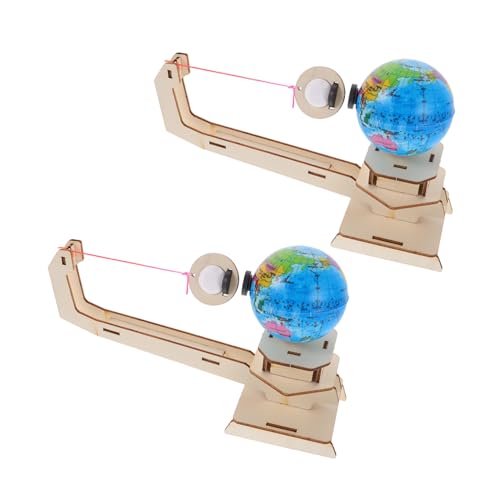 FRCOLOR 2 Sätze Wissenschaftliche Spielzeuge Physik Experimentierkit Holzmodell Erde und Mond Stem Lernspielzeug für Motorik und Kreativität von FRCOLOR