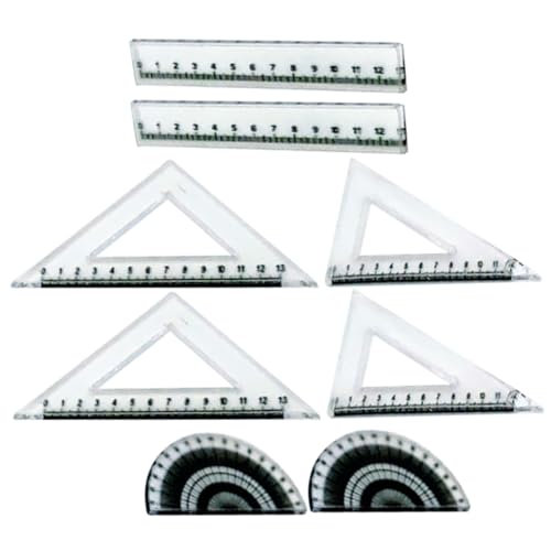 FRCOLOR 2 Satz Miniatur Lineal Teilig Teiliges Puppenhaus Maßstab Lineale aus Robustem PP Ergonomisch Präzise für DIY Basteln und Puppenhaus Zubehör Vielseitig für Mikrolandschaft und von FRCOLOR