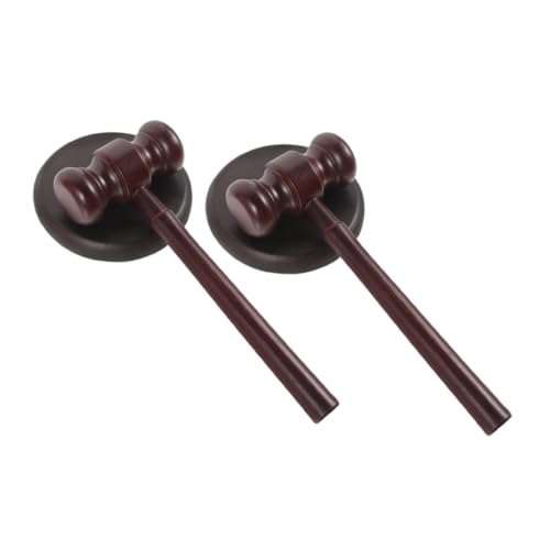 FRCOLOR 2 Satz Richterhammer und Klangblock aus Holz Robustes Sicheres Design mit Glatten Kanten Pädagogisches Rollespiel für Justiz und für Geburtstagsgeschenke und Partyzubehör von FRCOLOR
