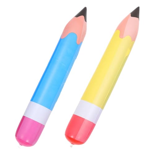 FRCOLOR 2 Stück Aufblasbare Jumbo Bleistift Deko in Gelb und Blau Große Riesenstifte als Party und Schulanfangsdekoration Wiederverwendbare Farbenfrohe Aufblasbare Stift Requisiten für von FRCOLOR