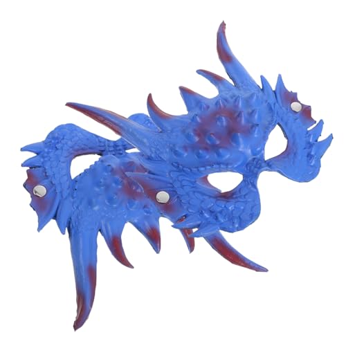 FRCOLOR 2 Stück Blauer Drachen-halbgesichtsmaske und Erwachsene Atmungsaktiv Leicht Realistische Cosplay-maske für Halloween Karneval Party Geburtstagsfeier von FRCOLOR