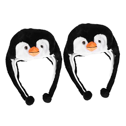 FRCOLOR 2 Stück Cartoon Pinguin Hut mit Ohrenwärmer Kreative Cosplay Kopfbedeckung für Erwachsene Bequemer Sicherer Party und Performance Accessoire für Fotoshootings und von FRCOLOR