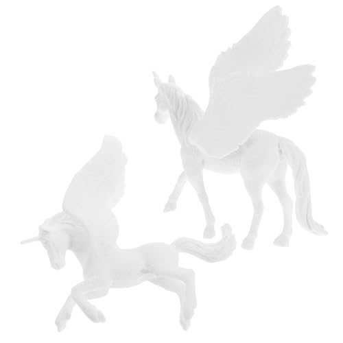 FRCOLOR 2 Stück DIY Einhorn Figuren Bemalen für Malspielzeug Kreatives Basteln Geschenk für Mädchen Jungen Kreative Tierfiguren Unicorn Toys for DIY von FRCOLOR