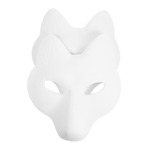 FRCOLOR 2 Stück DIY Halloween Tiermaske für Erwachsene Weiße Unbemalte Maske zum Gestalten für Halloween Partybedarf für Kreative Bastelaktivitäten von FRCOLOR