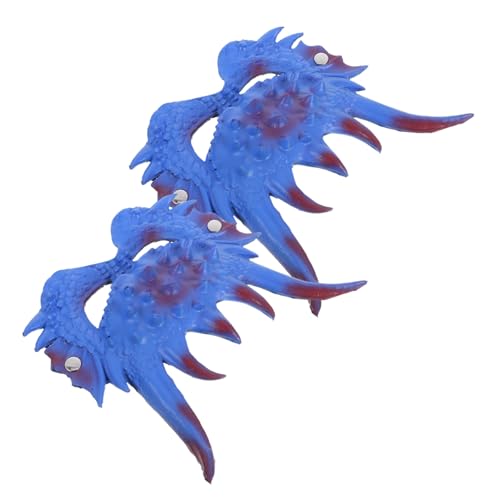 FRCOLOR 2 Stück Drachenmaske Halloween -Masken für Erwachsene Drachen Kostüm tierische Partymaske Tier Cosplay Dragon Cosplay Scary Dinosauriermaske Tier-Maskerade-Maske PU-Schaum Blau von FRCOLOR