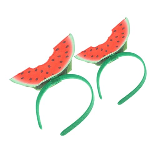 FRCOLOR 2 Stück Dreidimensionaler Wassermelonenkopf Reifen Schmales Haarband Süßes Verrücktes Kleines Stirnband Karnevalszubehör Weich Für Wassermelonen Haarreifen von FRCOLOR