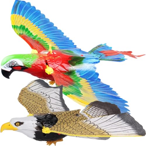 FRCOLOR 2 Stück Elektrische Vogelspielzeuge Lustige Fliegende Adler und Papageien für Musik und Lichteffekten für Spiel und Lernen FRCOLOR 2 Stück Elektrische Vogelspielzeuge Lustige Fliegende Adler und Papageien für Musik und Lichteffekten für Spiel und Lernen von FRCOLOR