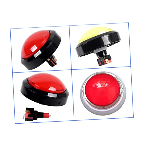 FRCOLOR 2 Stück Elektronischer Game Buzzer Teiliges mit Fußschalter und LED Licht Batteriefrei Farblich Gemischt Rot Gelb Interaktiver Tv Shown Button für Quiz und Zufällige Farbe von FRCOLOR