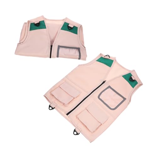 FRCOLOR 2stücke Entdeckerweste Für Junge Mädchen Abenteuerkleidung Outdoor-Kleidung Campingweste Mit Taschen Für Kleine Gegenstände Wie Kompasse Und Karten Für Kostümpartys Und von FRCOLOR