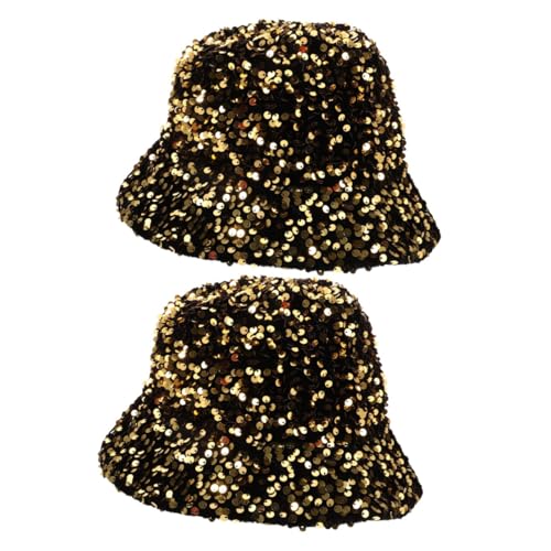 FRCOLOR 2 Stück Fischerhut mit Pailletten modischer Fischerhut Kostüm Golf-Bucket-Hut Hut mit breiter Krempe Bucket Hat Eimerhut für Erwachsene Bucket Hats für Herren Hüte Polyester Golden FRCOLOR 2 Stück Fischerhut mit Pailletten modischer Fischerhut Kostüm Golf-Bucket-Hut Hut mit breiter Krempe Bucket Hat Eimerhut für Erwachsene Bucket Hats für Herren Hüte Polyester Golden von FRCOLOR